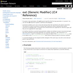 out (Generic Modifier) (C# Reference)