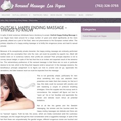 OutCall Happy Ending Massage - Must Know Things