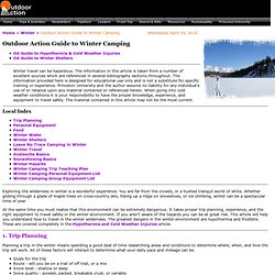 Outdoor Action Guide to Winter Camping