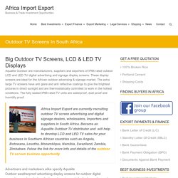 South Africa Outdoor TV Screens: Weatherproof LCD & LED TVs