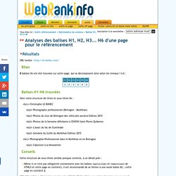 Outil d'analyse SEO des balises H1, H2, H3... H6 d'une page