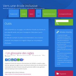 Vers une école inclusive - Outils