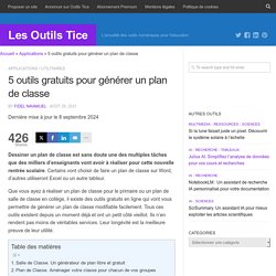 4 outils gratuits pour générer un plan de classe