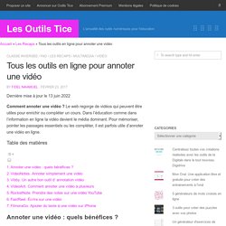 3 outils en ligne pour annoter une vidéo – Les Outils Tice