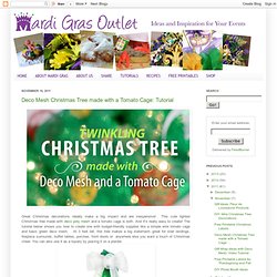 Party Ideas by Mardi Gras Outlet: Deco Mesh Christmas Tree made with a Tomato Cage: Tutorial