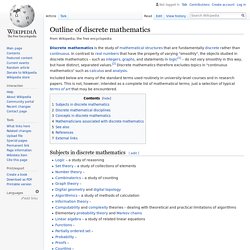 Outline of discrete mathematics