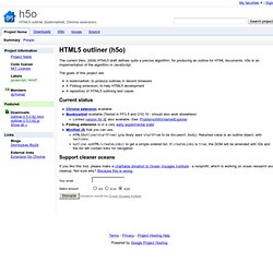 h5o - HTML5 outliner (bookmarklet, Chrome extension)