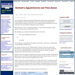 Outlook's Appointments and Time Zones