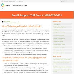 How To Manage Emails In Ms Outlook? - Contact Customer Support