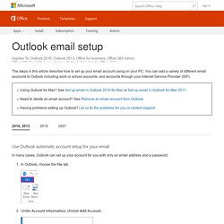 Outlook email setup