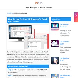 Outlook Mail Merge To Send Bulk Emails - Solution