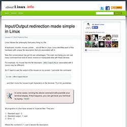 Input/Output redirection made simple in Linux