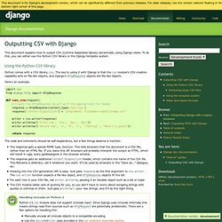 Outputting CSV with Django