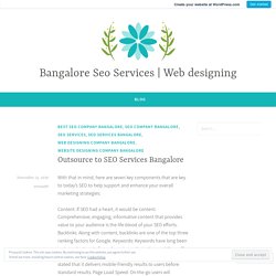 Outsource to SEO Services Bangalore – Bangalore Seo Services