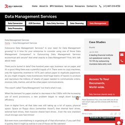 Outsource Data Management Services