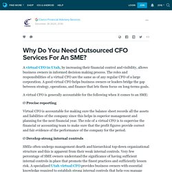 Why Do You Need Outsourced CFO Services For An SME?