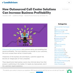 How Outsourced Call Center Can Increase Business Profitability