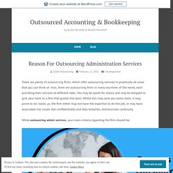 Reason For Outsourcing Administration Services