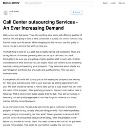 Call Center outsourcing Services - An Ever Increasing Demand