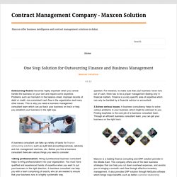 One Stop Solution for Outsourcing Finance and Business Management