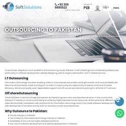 Outsourcing to Pakistan, IT Outsourcing - Soft Solutions