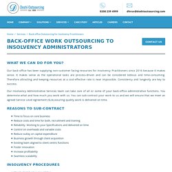 Back Office Work Outsourcing for Insolvency Practitioners