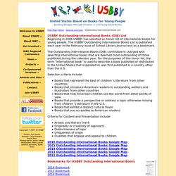 USBBY - USBBY Outstanding International Books List