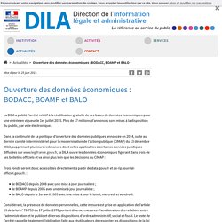 Ouverture des données économiques : BODACC, BOAMP et BALO - DILA