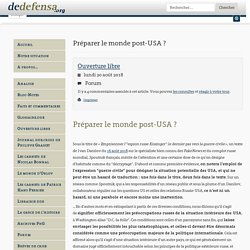 Preparer le monde post-USA ?