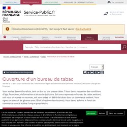 Ouverture d'un bureau de tabac - professionnels