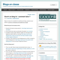 Ouvrir un blog ici : comment faire ? – Blogs en classe