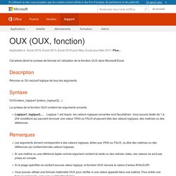 OUX (OUX, fonction) - Support Office