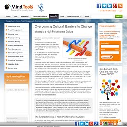 Overcoming Cultural Barriers to Change - Change Management Training from MindTools