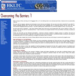 Overcoming the Barriers 1