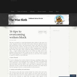 16 tips to overcoming writers block