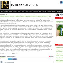Overconsumption of fashion a global phenomenon: Greenpeace Survey
