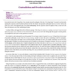 Contradiction and Overdetermination