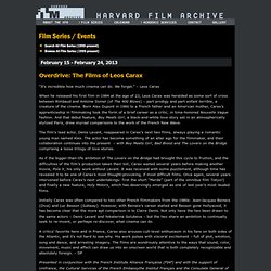 Overdrive: The Films of Léos Carax - Harvard Film Archive
