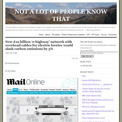 New £19 billion ‘e-highway’ network with overhead cables for electric lorries ‘could slash carbon emissions by 5%