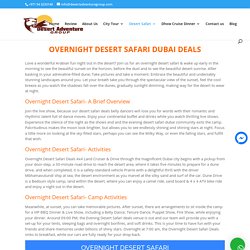 Overnight Desert Safari Dubai - Dubai Desert Safari Packages