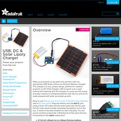 USB, DC & Solar Lipoly Charger
