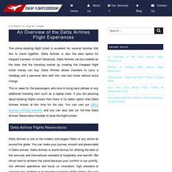 An Overview of the Delta Airlines Flight Experiences
