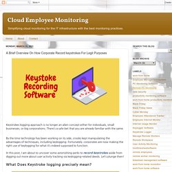 A Brief Overview On How Corporate Record keystrokes For Legit Purposes