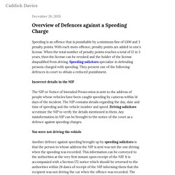 Overview of Defences against a Speeding Charge — Caddick Davies