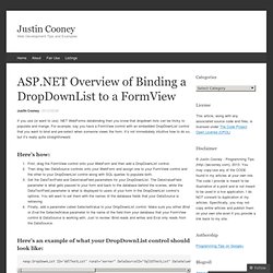 ASP.NET Overview of Binding a DropDownList to a FormView