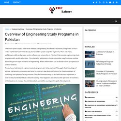 Overview of Engineering Study Programs in Pakistan - The Best Education Programs