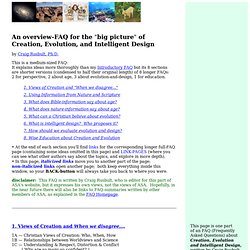 An Overview-FAQ for Creation, Evolution, and Intelligent Design