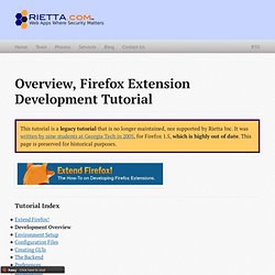 Firefox Extension Development Tutorial