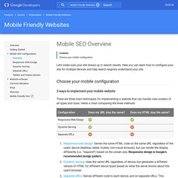 SEO pour les sites mobiles – Guide des webmasters de sites mobiles