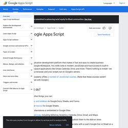 Overview of Google Apps Script - Google Apps Script